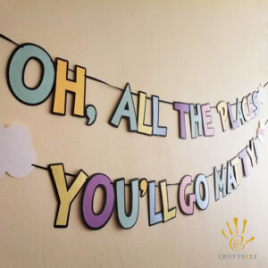 Bunting Banner Personalized Name Oh All The Places You'll Go Birthday Party