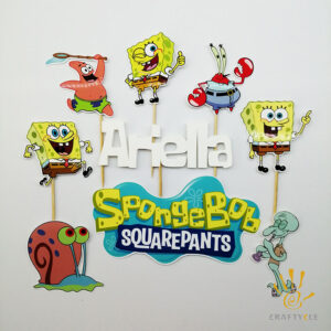 Cake Topper Spongebob Squarepants Cartoon Personalised Birthday Cake Toppers