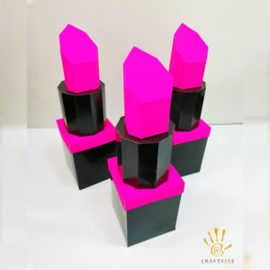 3D Lipstick Props Hot Pink Paper Craft Party Decoration